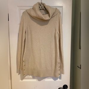 Loft cowl neck sweater with button detail on sides